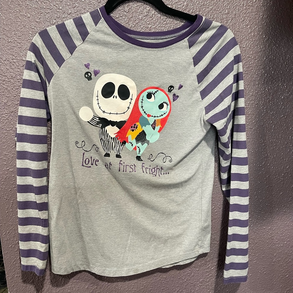Authentic Disney Jack & sally gray long sleeve shirt